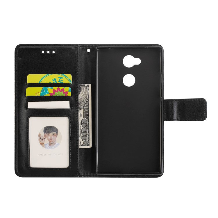 Imprinted Mandala Pattern Stand Wallet Leather Case for Sony Xperia L2 - Black-6