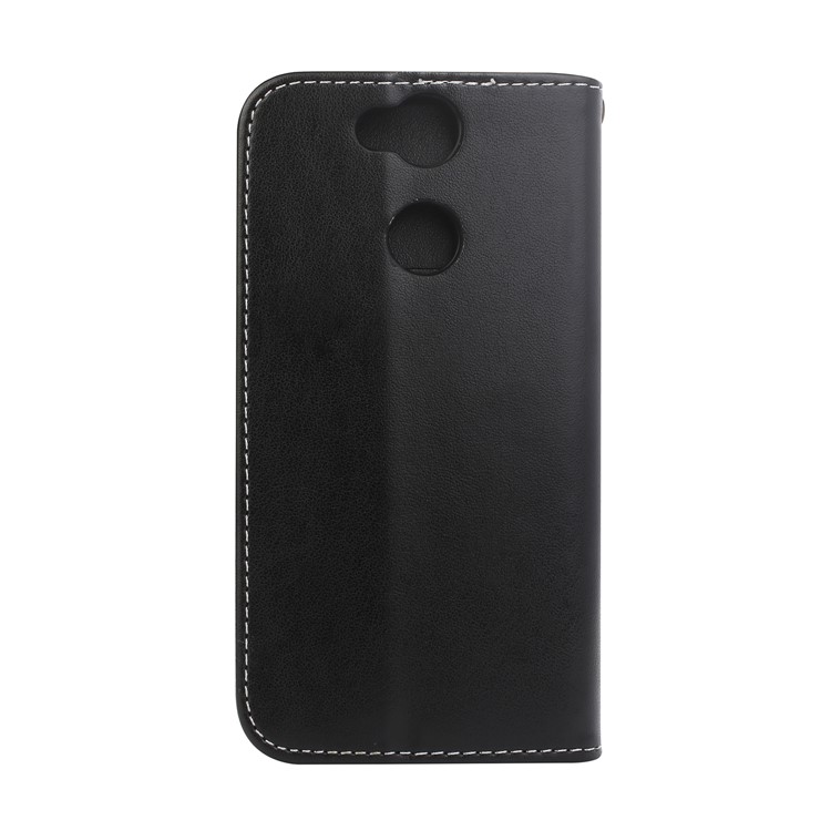 Imprinted Flower Pattern Leather Card Holder Case for Sony Xperia XA2 - Black-2