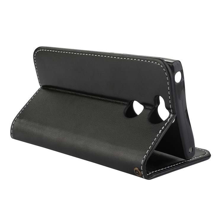 Imprinted Flower Pattern Leather Card Holder Case for Sony Xperia XA2 - Black-5