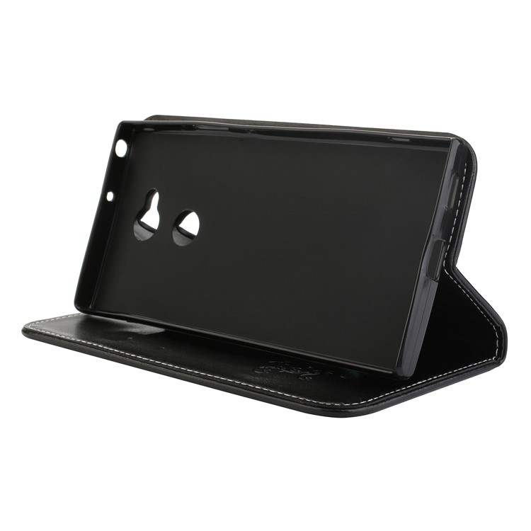Imprint Butterfly Flower Auto-absorbed Leather Stand Case for Sony Xperia XA2 Ultra - Black-4