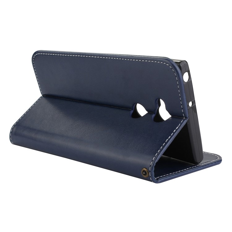 Imprint Butterfly Flower Auto-absorbed Leather Case Accessory for Sony Xperia XA2 Ultra - Dark Blue-5
