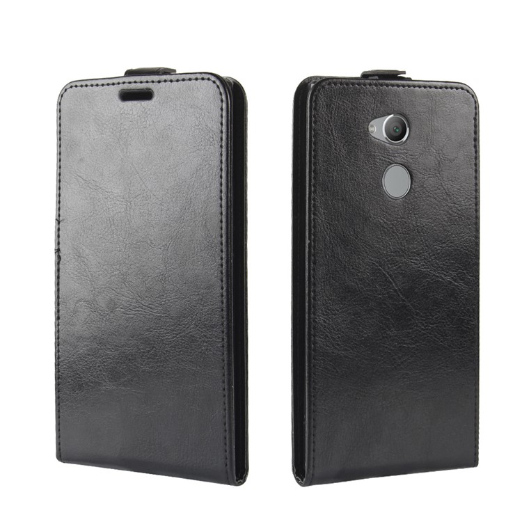 Crazy Horse Vertical Leather Card Holder Case for Sony Xperia XA2 Ultra - Black-2