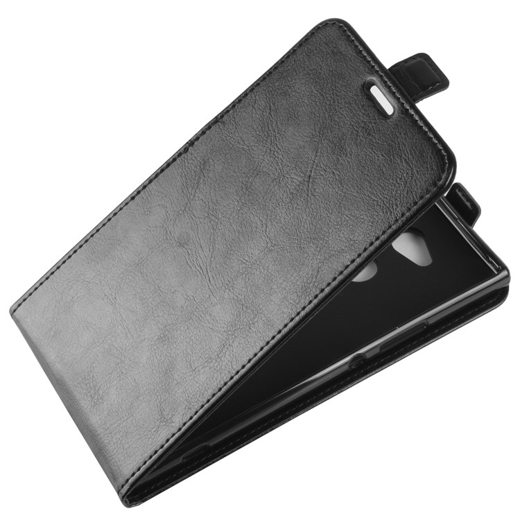 Crazy Horse Vertical Leather Card Holder Case for Sony Xperia XA2 Ultra - Black-3