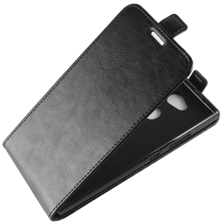 Crazy Horse Vertical Leather Card Holder Case for Sony Xperia L2 - Black-3