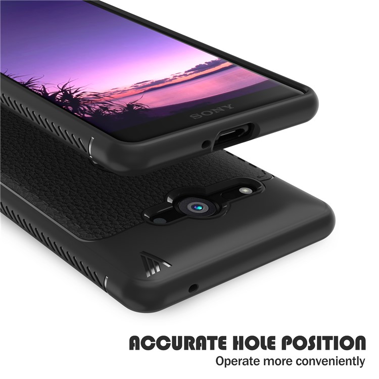 IVSO Gentry Series Leather Coated Soft TPU Casing for Sony Xperia XZ2 Compact - Black-4
