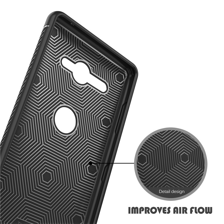 IVSO Gentry Series Leather Coated Soft TPU Casing for Sony Xperia XZ2 Compact - Black-5
