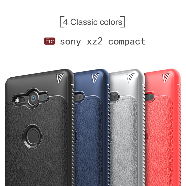 IVSO Gentry Series Leather Coated Soft TPU Casing for Sony Xperia XZ2 Compact - Black-8