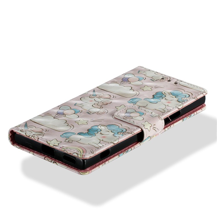 For Sony Xperia XA1 Patterned Leather Stand Wallet Cell Phone Case - Unicorns-2