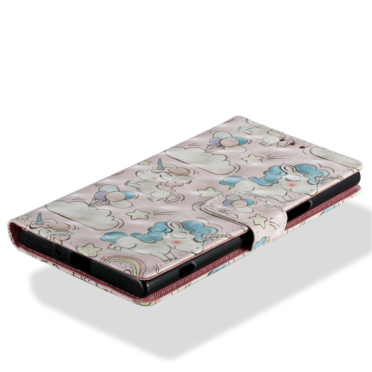 3D Pattern Printing Wallet Leather Case for Sony Xperia XZ Premium - Shy Unicorns-2
