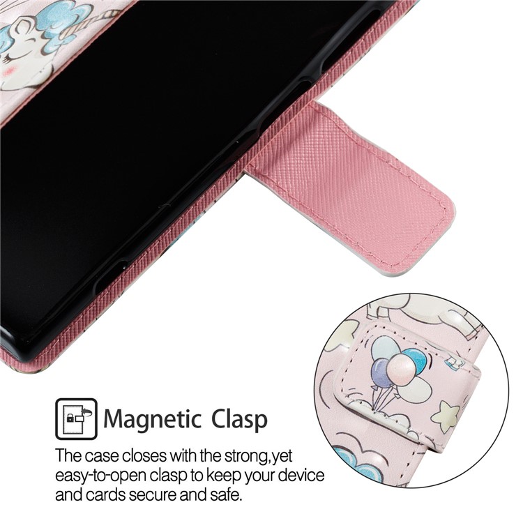3D Pattern Printing Wallet Leather Case for Sony Xperia XZ Premium - Shy Unicorns-6