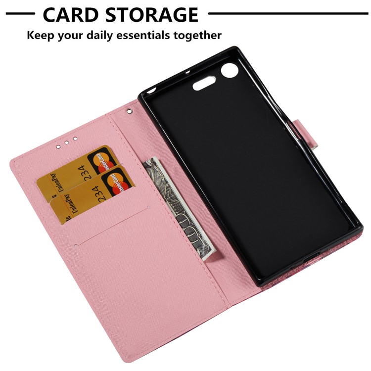 3D Pattern Printing Wallet Leather Case for Sony Xperia XZ Premium - Shy Unicorns-7