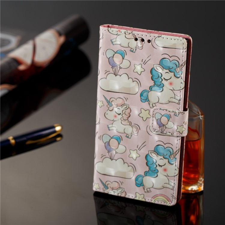 3D Pattern Printing Wallet Leather Case for Sony Xperia XZ Premium - Shy Unicorns-8