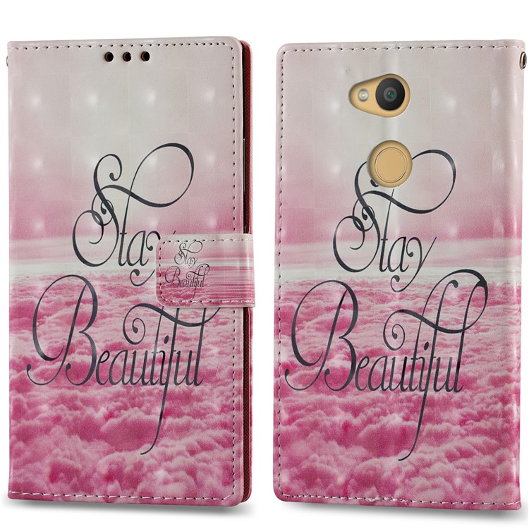 3D Pattern Printing Wallet Stand Leather Case for Sony Xperia L2 - Stay Beautiful-4