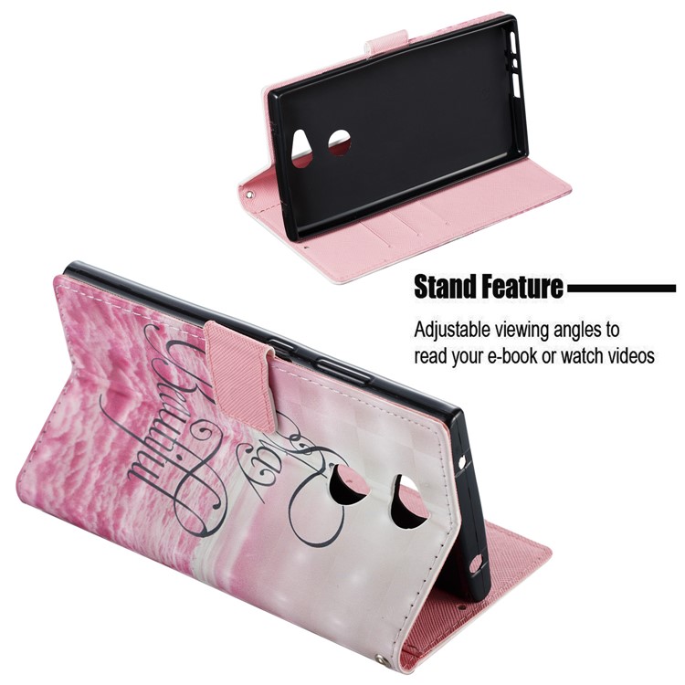 3D Pattern Printing Wallet Stand Leather Case for Sony Xperia L2 - Stay Beautiful-5