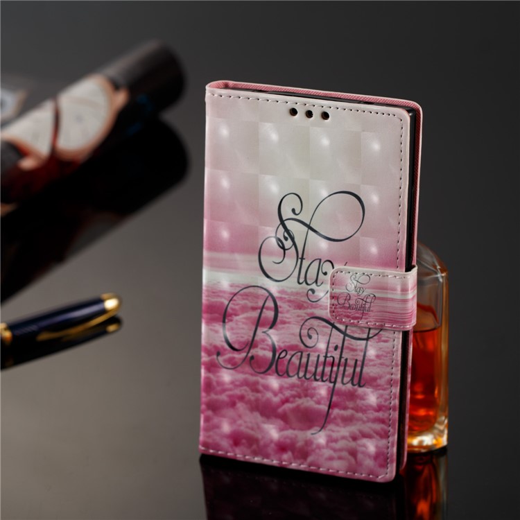 3D Pattern Printing Wallet Stand Leather Case for Sony Xperia L2 - Stay Beautiful-8