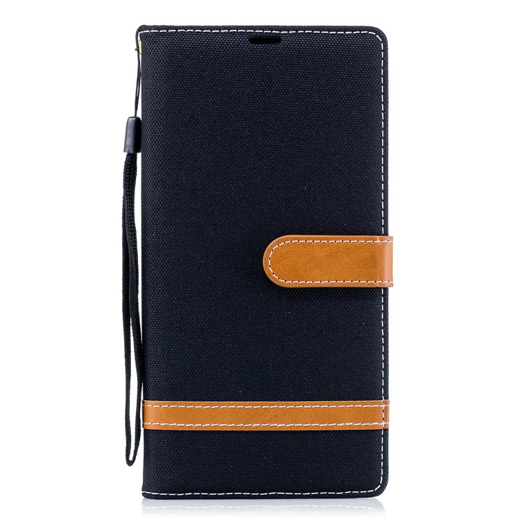 Assorted Color Jeans Cloth Wallet Leather Stand Case for Sony Xperia XA2 Ultra - Black-4