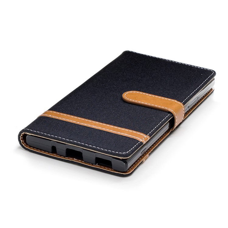 Assorted Color Jeans Cloth Wallet Leather Stand Case for Sony Xperia XA2 Ultra - Black-8