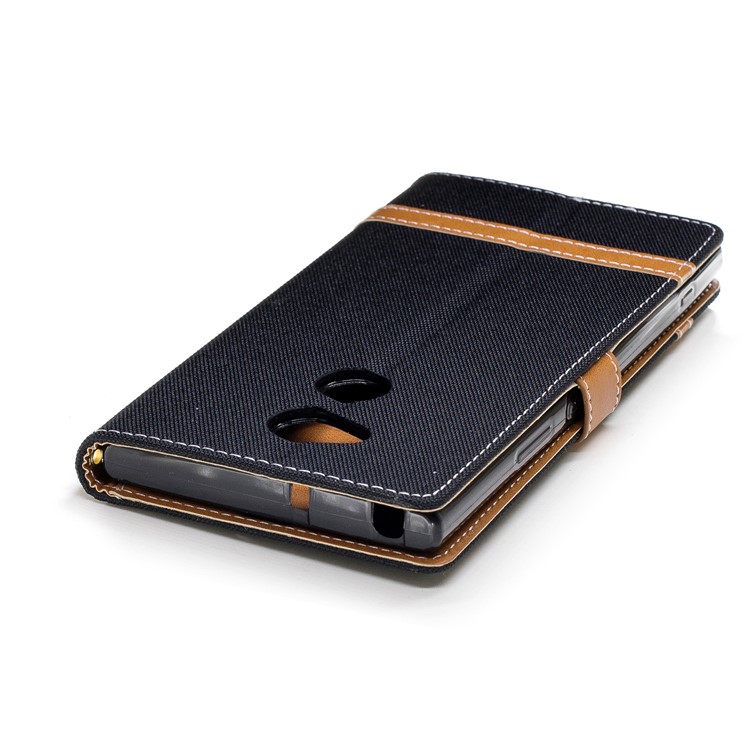 Assorted Color Jeans Cloth Wallet Leather Stand Case for Sony Xperia XA2 Ultra - Black-9