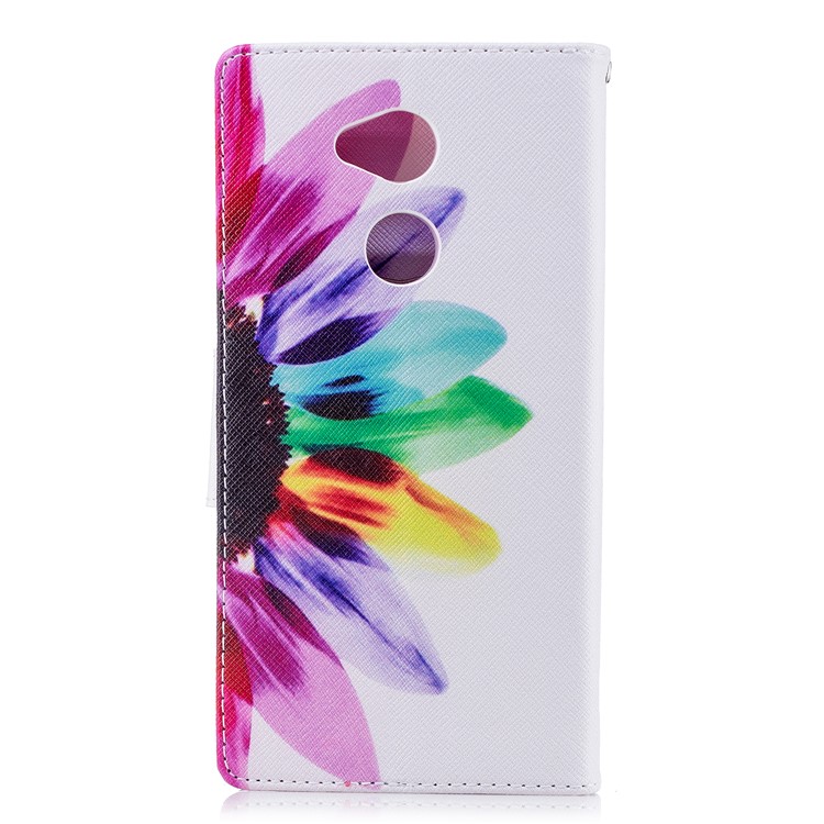 Pattern Printing PU Leather Wallet Protective Case for Sony Xperia XA2 Ultra - Colorful Petals-3