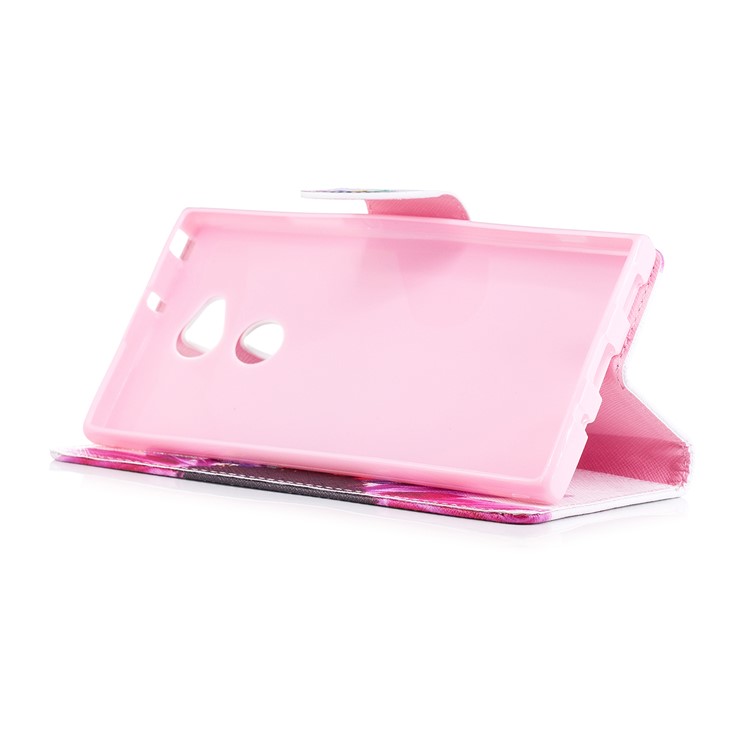 Pattern Printing PU Leather Wallet Protective Case for Sony Xperia XA2 Ultra - Colorful Petals-5