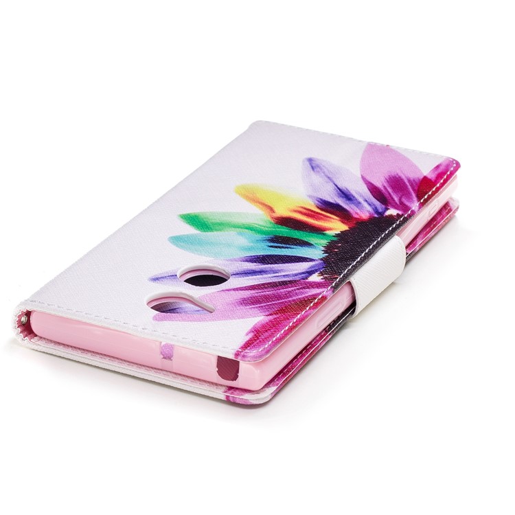 Pattern Printing PU Leather Wallet Protective Case for Sony Xperia XA2 Ultra - Colorful Petals-7
