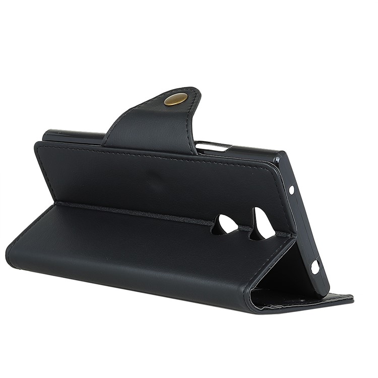 Textured PU Leather Wallet Stand Case for Sony Xperia L2 - Black-4