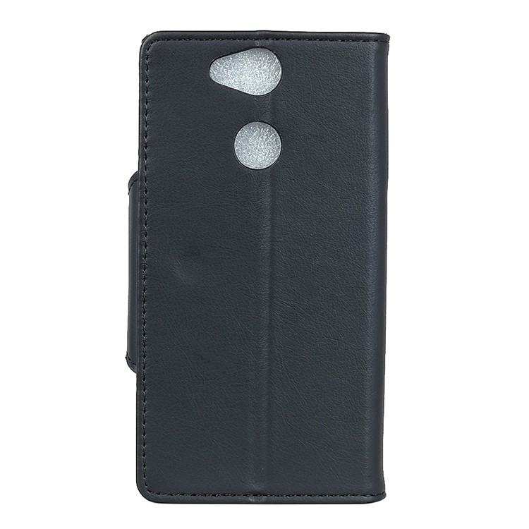 For Sony Xperia XA2 Crazy Horse Textured Leather Wallet Mobile Case with Stand - Black-2