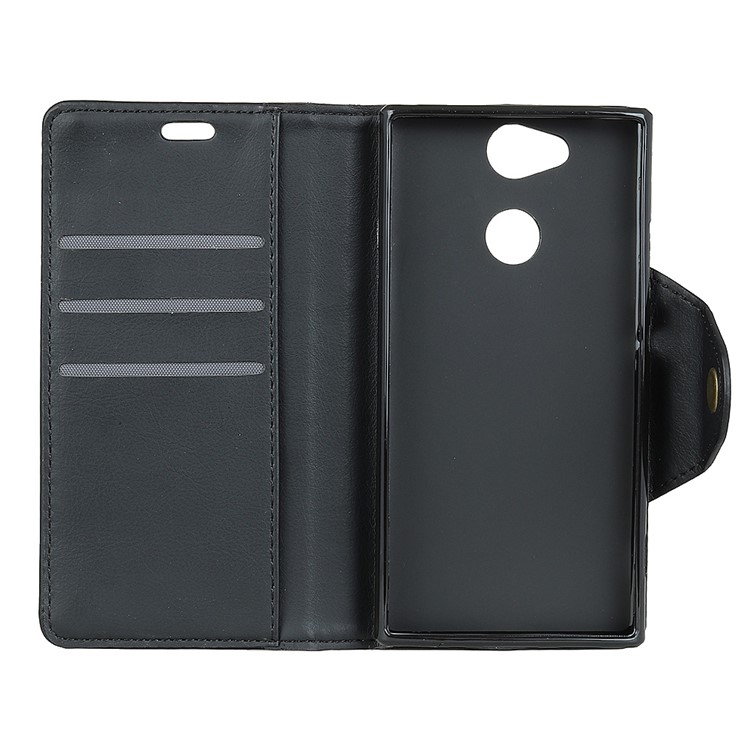 For Sony Xperia XA2 Crazy Horse Textured Leather Wallet Mobile Case with Stand - Black-3