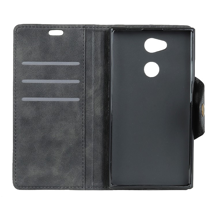 PU Leather Wallet Stand Mobile Case for Sony Xperia L2 - Black-3