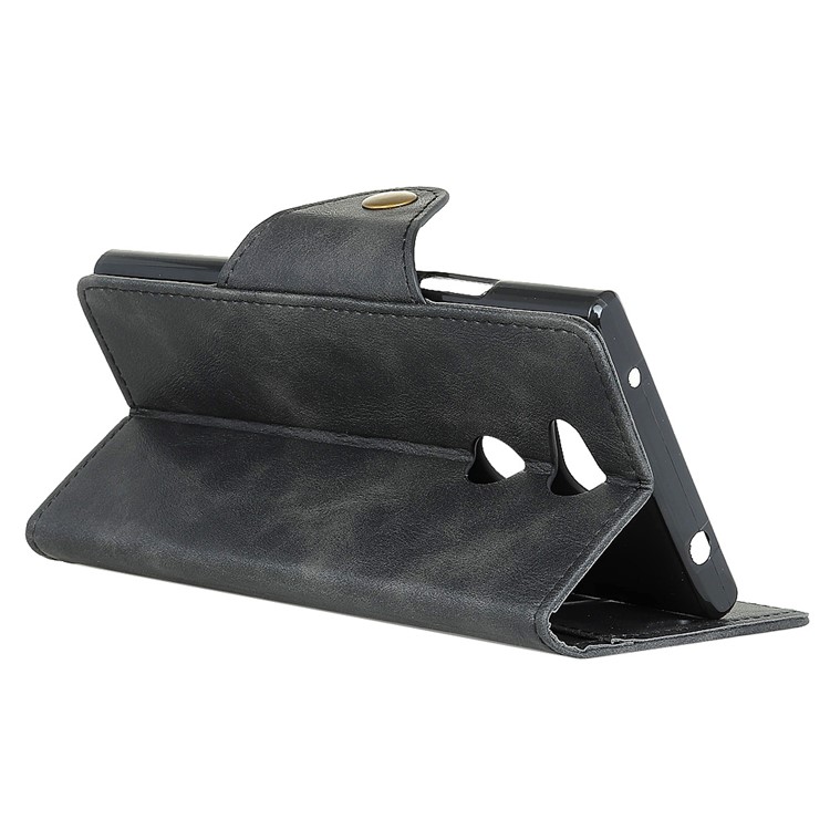 PU Leather Wallet Stand Mobile Case for Sony Xperia L2 - Black-4