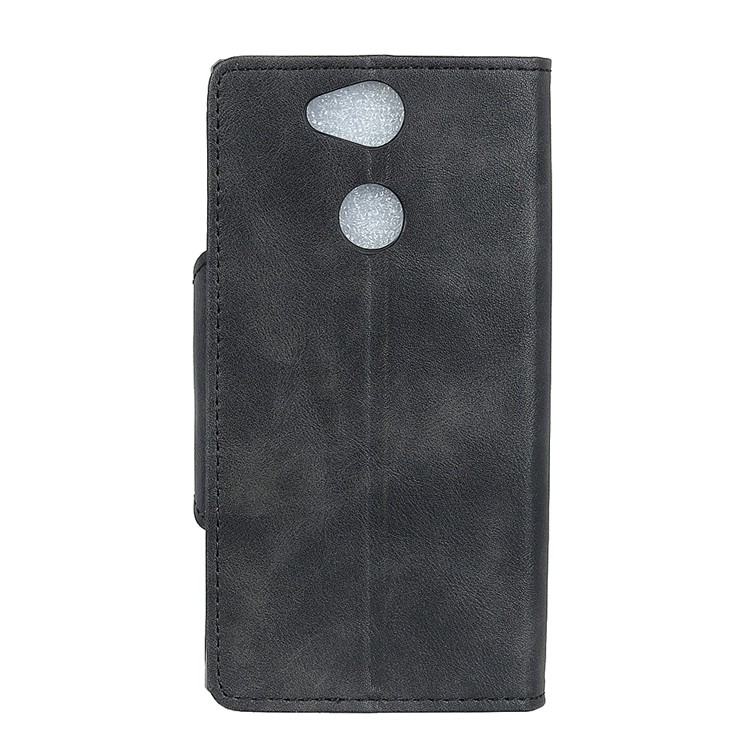 PU Leather Wallet Stand Cell Phone Case for Sony Xperia XA2 - Black-2