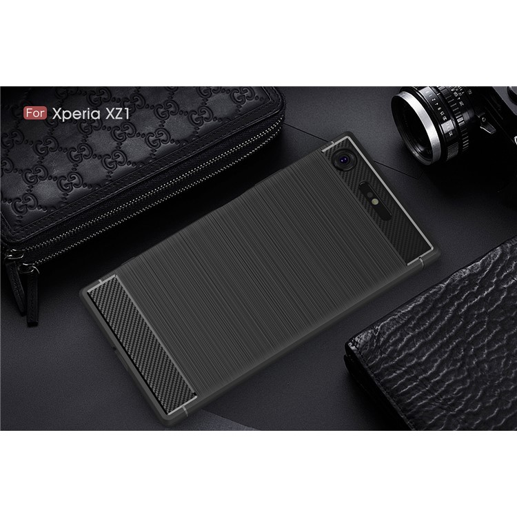 50Pcs/Set Carbon Fiber Texture Brushed TPU Mobile Cover for Sony Xperia XZ1 - Black-10