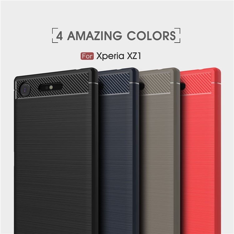 50Pcs/Set Carbon Fiber Texture Brushed TPU Mobile Cover for Sony Xperia XZ1 - Black-11