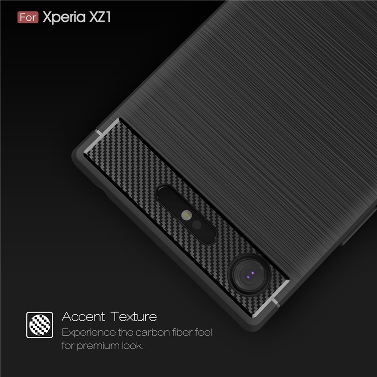 50Pcs/Set Carbon Fiber Texture Brushed TPU Mobile Cover for Sony Xperia XZ1 - Black-4