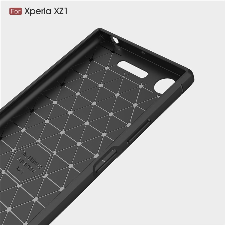 50Pcs/Set Carbon Fiber Texture Brushed TPU Mobile Cover for Sony Xperia XZ1 - Black-5