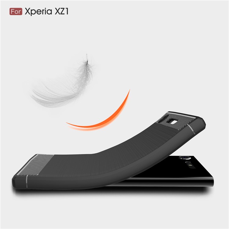 50Pcs/Set Carbon Fiber Texture Brushed TPU Mobile Cover for Sony Xperia XZ1 - Black-7