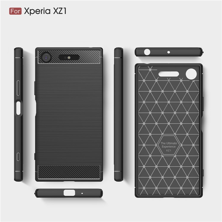 50Pcs/Set Carbon Fiber Texture Brushed TPU Mobile Cover for Sony Xperia XZ1 - Black-9