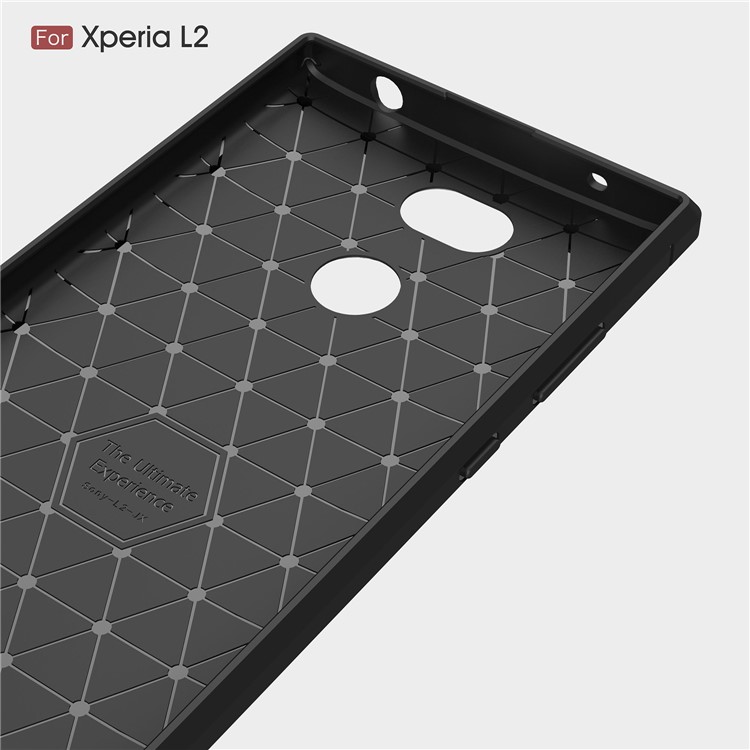 50Pcs/Set Carbon Fiber Texture Brushed TPU Back Cover for Sony Xperia L2 - Black-5