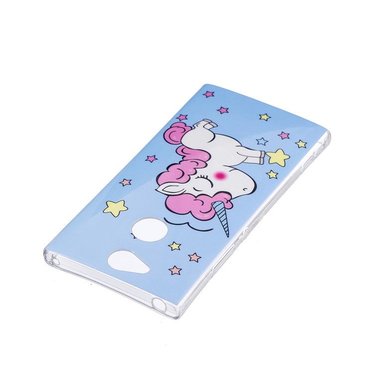 Leuchtendes IMD Gemustert Weiches TPU Case Zubehör Für Sony Xperia XA2 - Schüchternes Einhorn-5