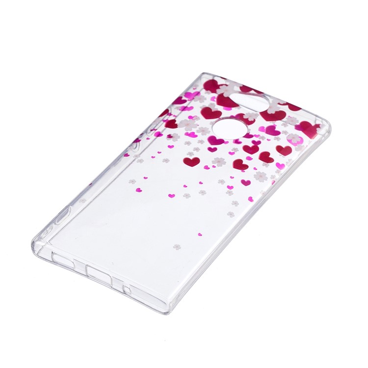 Pattern Printing IMD TPU Soft Casing for Sony Xperia XA2 - Rose Heart-4