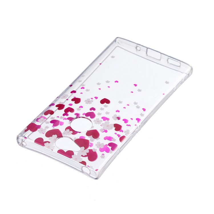 Pattern Printing IMD TPU Soft Casing for Sony Xperia XA2 - Rose Heart-5