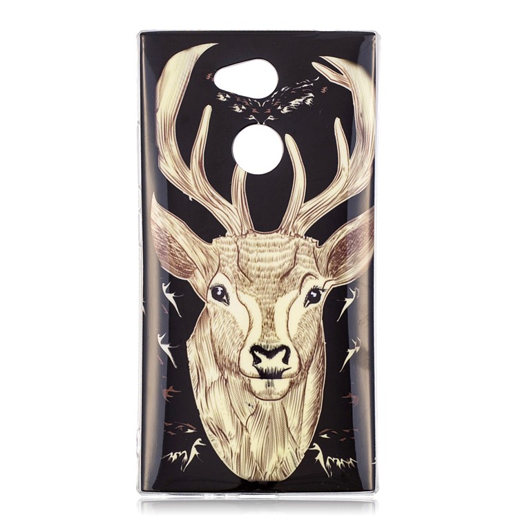Patterned Noctilucent IMD Soft TPU Gel Casing for Sony Xperia L2 - Elk-1