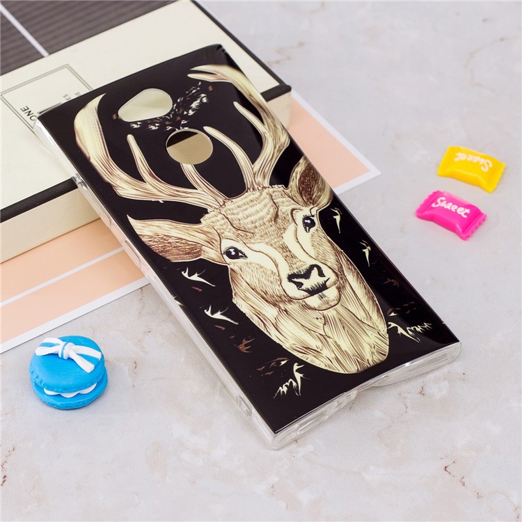 Patterned Noctilucent IMD Soft TPU Gel Casing for Sony Xperia L2 - Elk-2