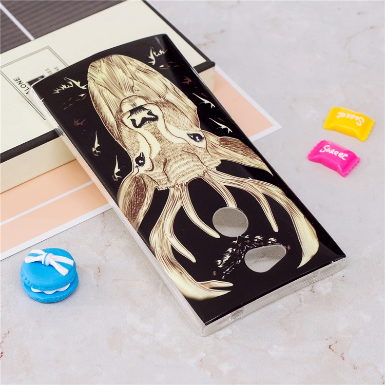 Patterned Noctilucent IMD Soft TPU Gel Casing for Sony Xperia L2 - Elk-3