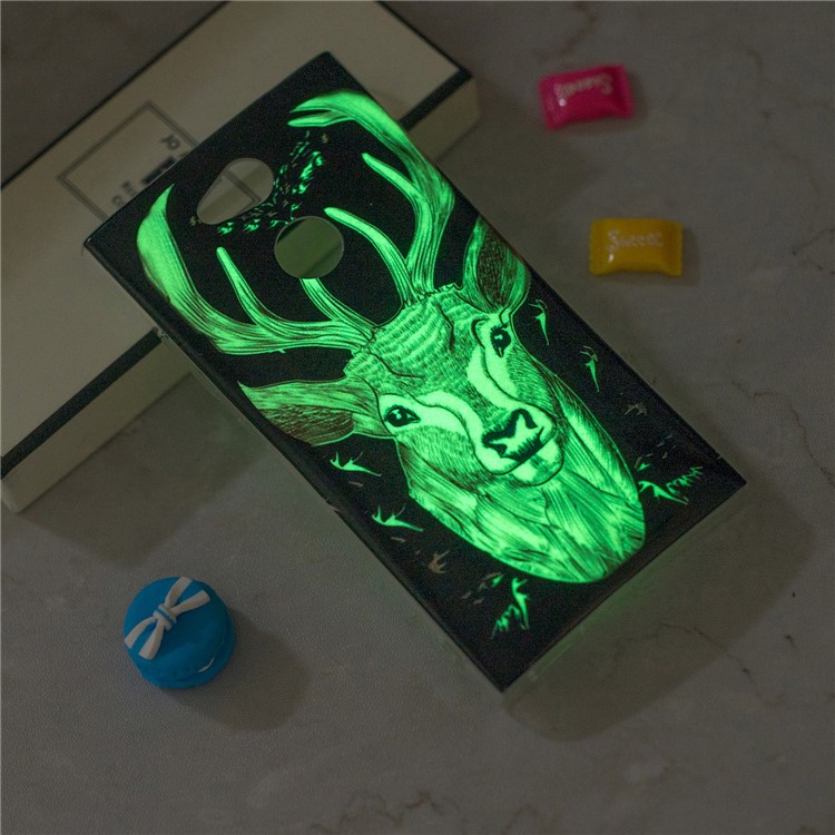 Patterned Noctilucent IMD Soft TPU Gel Casing for Sony Xperia L2 - Elk-6