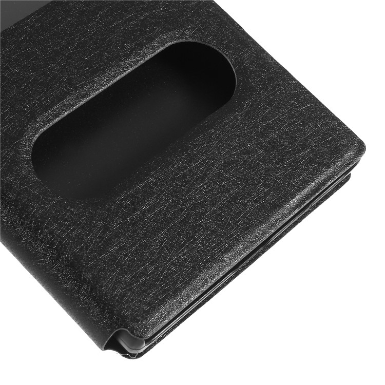 Silk Texture Dual View Window Leather Cover for Sony Xperia L2 - Black-7