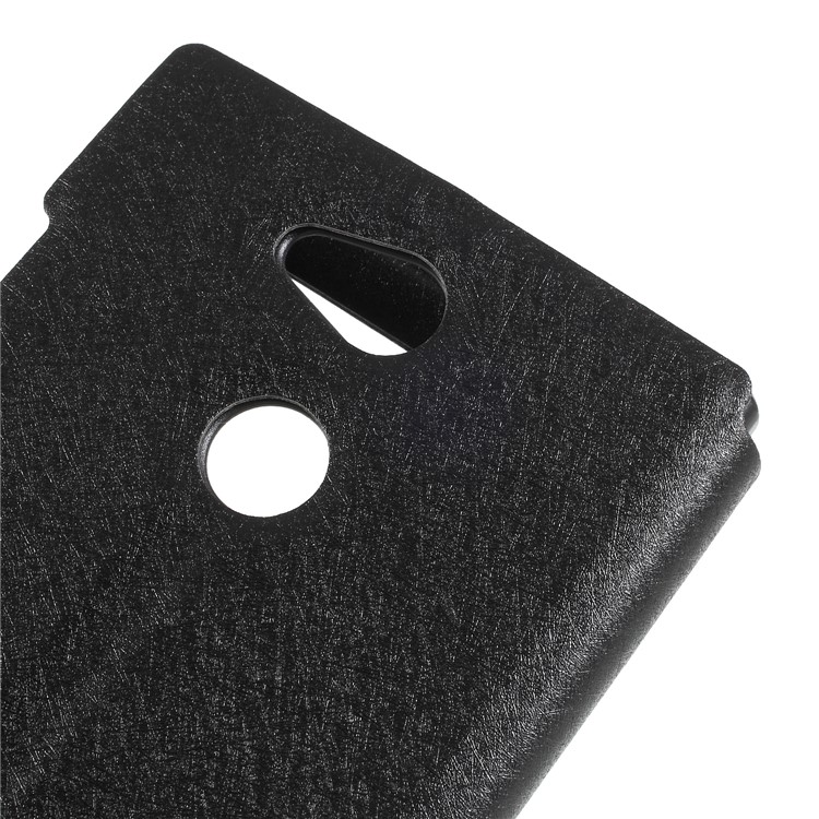 Silk Texture Dual View Window Leather Cover for Sony Xperia L2 - Black-8