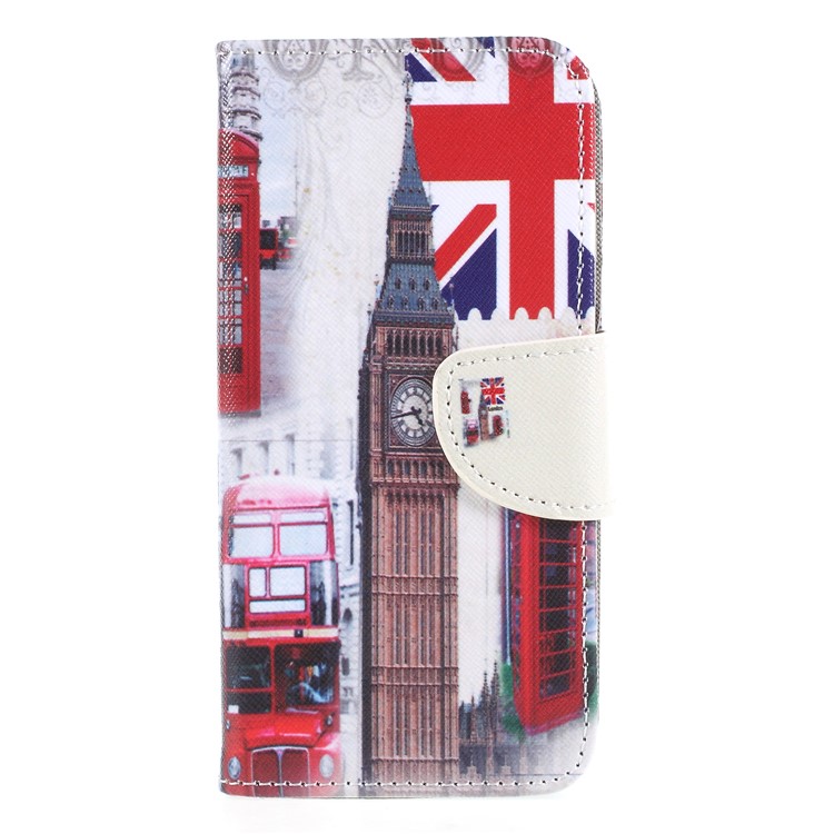 Pattern Printing PU Leather Wallet Case for Sony Xperia XA2 - Big Ben and UK Flag-1