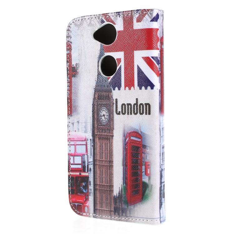 Pattern Printing PU Leather Wallet Case for Sony Xperia XA2 - Big Ben and UK Flag-2