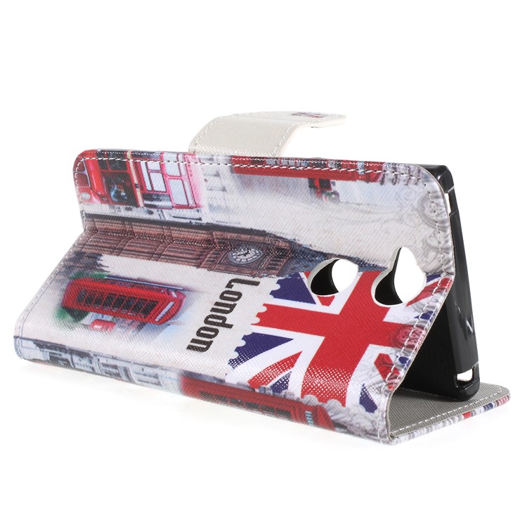 Pattern Printing PU Leather Wallet Case for Sony Xperia XA2 - Big Ben and UK Flag-5